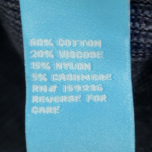 J. McLaughlin Women's Ribbed Knit Sweater Navy Blue Cotton Cashmere Blend SZ S - Picture 8 of 8